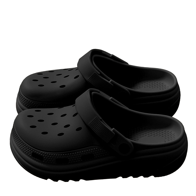 Black EVA platform clogs