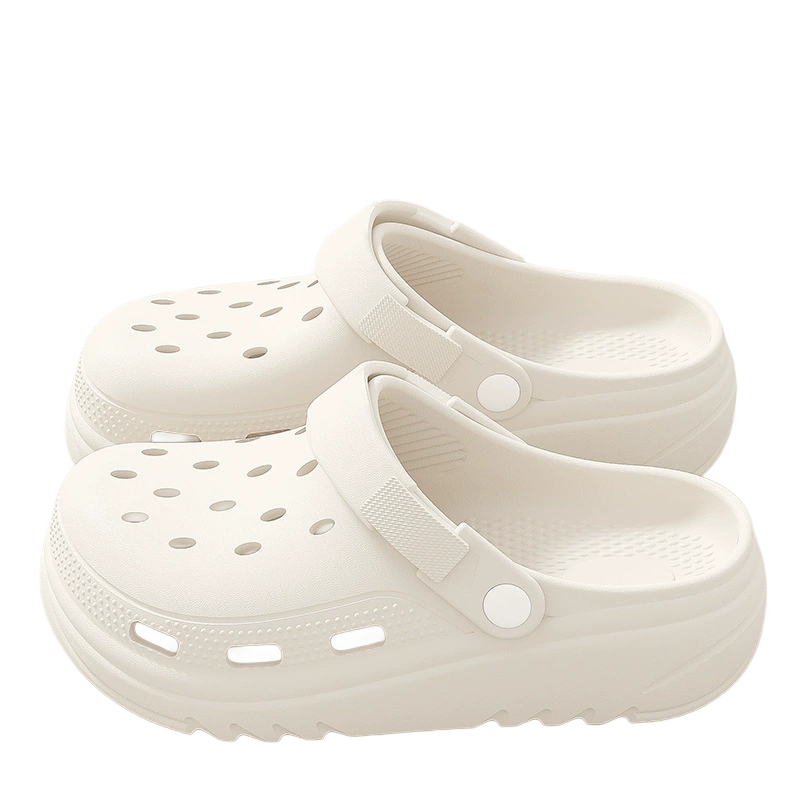 Ivory EVA platform clog with numbered customization locations