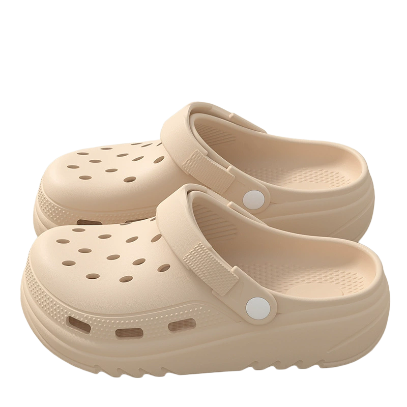 Khaki EVA platform clogs